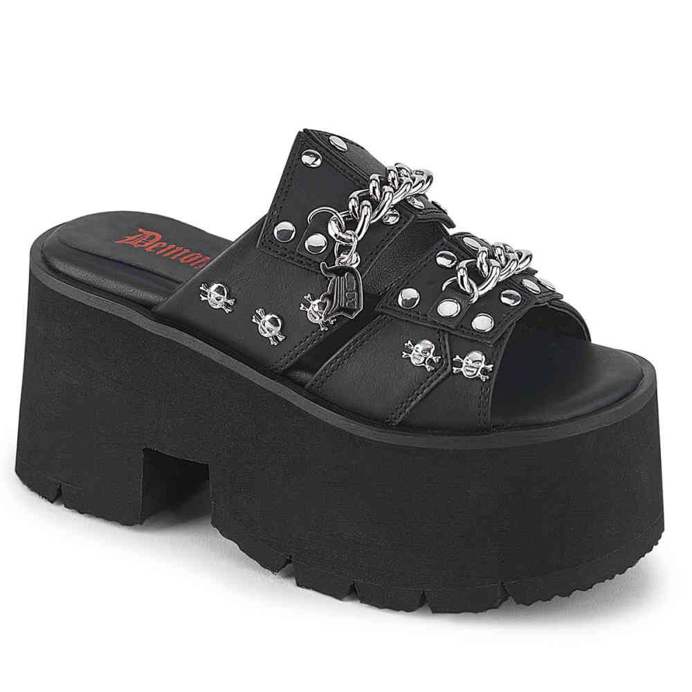 DemoniaCult - ASHES08 Platform Sandals - Black Product image
